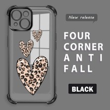 Ucuc iPhone 15 Uyumlu Şeffaf Dört Köşe Kaplama Parlak Kenar Silikon Kılıf