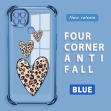 Ucuc Redmi 9c Uyumlu Şeffaf Dört Köşe Kaplama Parlak Kenar Silikon Kılıf