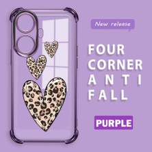 Ucuc Realme C55 Uyumlu Şeffaf Dört Köşe Kaplama Parlak Kenar Silikon Kılıf