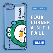 Ucuc iPhone 7/8/se 2020 2022 Uyumlu Şeffaf Dört Köşe Kaplama Parlak Kenar Silikon Kılıf