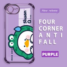 Ucuc iPhone 16E Uyumlu Şeffaf Dört Köşe Kaplama Parlak Kenar Silikon Kılıf