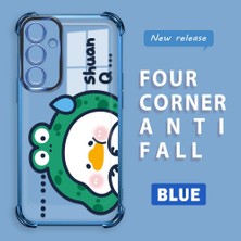 Ucuc Samsung Galaxy A55 Uyumlu Şeffaf Dört Köşe Kaplama Parlak Kenar Silikon Kılıf