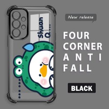 Ucuc Samsung Galaxy A73 Uyumlu Şeffaf Dört Köşe Kaplama Parlak Kenar Silikon Kılıf