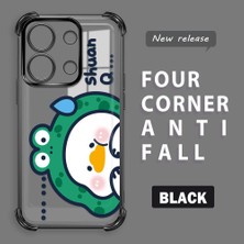 Ucuc Redmi Note 13 4g Uyumlu Şeffaf Dört Köşe Kaplama Parlak Kenar Silikon Kılıf