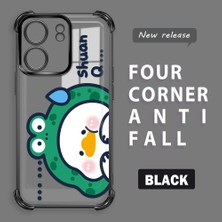 Ucuc Poco C65 Uyumlu Şeffaf Dört Köşe Kaplama Parlak Kenar Silikon Kılıf