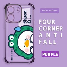 Ucuc Poco C65 Uyumlu Şeffaf Dört Köşe Kaplama Parlak Kenar Silikon Kılıf