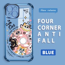 Ucuc iPhone 15 Uyumlu Şeffaf Dört Köşe Kaplama Parlak Kenar Silikon Kılıf