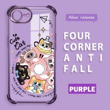 Ucuc iPhone 16E Uyumlu Şeffaf Dört Köşe Kaplama Parlak Kenar Silikon Kılıf