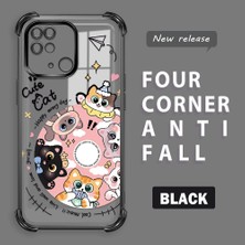 Ucuc Redmi 10C Uyumlu Şeffaf Dört Köşe Kaplama Parlak Kenar Silikon Kılıf