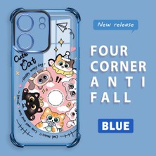 Ucuc Poco C65 Uyumlu Şeffaf Dört Köşe Kaplama Parlak Kenar Silikon Kılıf