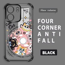 Ucuc Poco C65 Uyumlu Şeffaf Dört Köşe Kaplama Parlak Kenar Silikon Kılıf