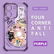 Ucuc Poco C65 Uyumlu Şeffaf Dört Köşe Kaplama Parlak Kenar Silikon Kılıf