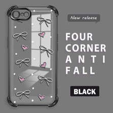 Ucuc iPhone 7/8/se 2020 2022 Uyumlu Şeffaf Dört Köşe Kaplama Parlak Kenar Silikon Kılıf