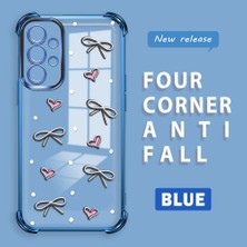 Ucuc Samsung Galaxy A73 Uyumlu Şeffaf Dört Köşe Kaplama Parlak Kenar Silikon Kılıf