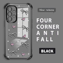 Ucuc Samsung Galaxy A52/A52S Uyumlu Şeffaf Dört Köşe Kaplama Parlak Kenar Silikon Kılıf