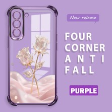 Ucuc Samsung Galaxy S21 Fe 5g Uyumlu Şeffaf Dört Köşe Kaplama Parlak Kenar Silikon Kılıf