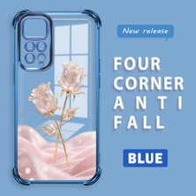 Ucuc Redmi Note 11 Uyumlu Şeffaf Dört Köşe Kaplama Parlak Kenar Silikon Kılıf