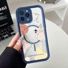 Ucuc iPhone 15 Pro Uyumlu Manyetik Halkalı Yarı Sayda Mat Kamera Koruma Anti-Darbe Silikon Kılıf