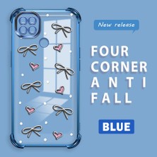 Ucuc Redmi 10A Uyumlu Şeffaf Dört Köşe Kaplama Parlak Kenar Silikon Kılıf