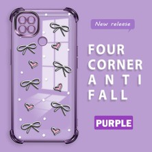 Ucuc Redmi 10A Uyumlu Şeffaf Dört Köşe Kaplama Parlak Kenar Silikon Kılıf