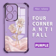 Ucuc Redmi Note 13 Pro Plus 5g Uyumlu Şeffaf Dört Köşe Kaplama Parlak Kenar Silikon Kılıf