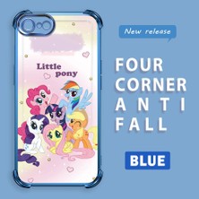 Ucuc iPhone 7/8/se 2020 2022 Uyumlu Şeffaf Dört Köşe Kaplama Parlak Kenar Silikon Kılıf