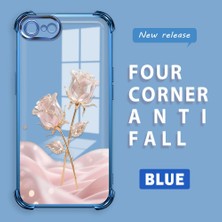 Ucuc iPhone 7/8/se 2020 2022 Uyumlu Şeffaf Dört Köşe Kaplama Parlak Kenar Silikon Kılıf