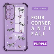 Ucuc Samsung Galaxy A32 Uyumlu Şeffaf Dört Köşe Kaplama Parlak Kenar Silikon Kılıf