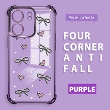 Ucuc Poco C65 Uyumlu Şeffaf Dört Köşe Kaplama Parlak Kenar Silikon Kılıf