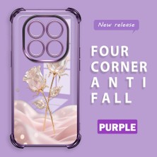 Ucuc Redmi Note 14 Pro 4g Uyumlu Şeffaf Dört Köşe Kaplama Parlak Kenar Silikon Kılıf