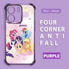 Ucuc Poco C65 Uyumlu Şeffaf Dört Köşe Kaplama Parlak Kenar Silikon Kılıf