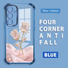 Ucuc Samsung Galaxy A35 Uyumlu Şeffaf Dört Köşe Kaplama Parlak Kenar Silikon Kılıf