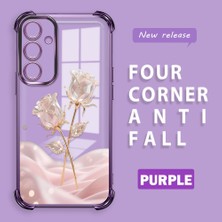 Ucuc Samsung Galaxy A35 Uyumlu Şeffaf Dört Köşe Kaplama Parlak Kenar Silikon Kılıf