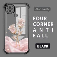 Ucuc Redmi 9c Uyumlu Şeffaf Dört Köşe Kaplama Parlak Kenar Silikon Kılıf