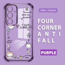 Ucuc Samsung Galaxy S24 Fe Uyumlu Şeffaf Dört Köşe Kaplama Parlak Kenar Silikon Kılıf