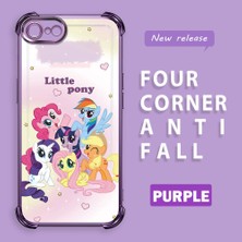 Ucuc iPhone 7/8/se 2020 2022 Uyumlu Şeffaf Dört Köşe Kaplama Parlak Kenar Silikon Kılıf