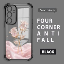 Ucuc Samsung Galaxy A35 Uyumlu Şeffaf Dört Köşe Kaplama Parlak Kenar Silikon Kılıf