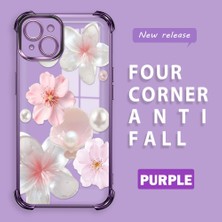 Ucuc iPhone 15 Plus Uyumlu Şeffaf Dört Köşe Kaplama Parlak Kenar Silikon Kılıf