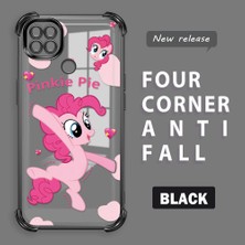 Ucuc Redmi 10A Uyumlu Şeffaf Dört Köşe Kaplama Parlak Kenar Silikon Kılıf