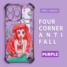 Ucuc iPhone 15 Pro Max Uyumlu Şeffaf Dört Köşe Kaplama Parlak Kenar Silikon Kılıf