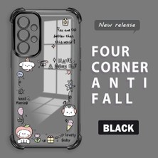 Ucuc Samsung Galaxy A73 Uyumlu Şeffaf Dört Köşe Kaplama Parlak Kenar Silikon Kılıf