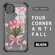 Ucuc Redmi 9c Uyumlu Şeffaf Dört Köşe Kaplama Parlak Kenar Silikon Kılıf