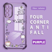 Ucuc Samsung Galaxy A14 4g Uyumlu Şeffaf Dört Köşe Kaplama Parlak Kenar Silikon Kılıf