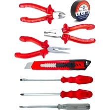 Moonshop 3 Lü Pense Set 3 Lü Tornavida Takımı Elektrik Bandı Falçata Hediiyeli Set...