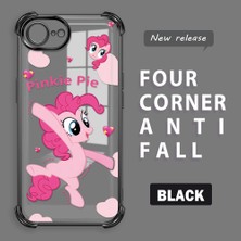 Ucuc iPhone 16E Uyumlu Şeffaf Dört Köşe Kaplama Parlak Kenar Silikon Kılıf