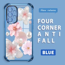 Ucuc Samsung Galaxy A52/A52S Uyumlu Şeffaf Dört Köşe Kaplama Parlak Kenar Silikon Kılıf