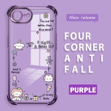 Ucuc iPhone 16E Uyumlu Şeffaf Dört Köşe Kaplama Parlak Kenar Silikon Kılıf