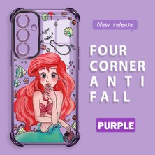 Ucuc Samsung Galaxy A55 Uyumlu Şeffaf Dört Köşe Kaplama Parlak Kenar Silikon Kılıf