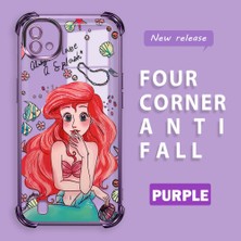 Ucuc Realme C20/C20A Uyumlu Şeffaf Dört Köşe Kaplama Parlak Kenar Silikon Kılıf