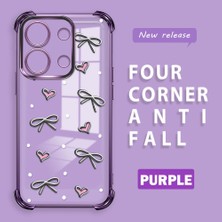 Ucuc Redmi Note 13 4g Uyumlu Şeffaf Dört Köşe Kaplama Parlak Kenar Silikon Kılıf